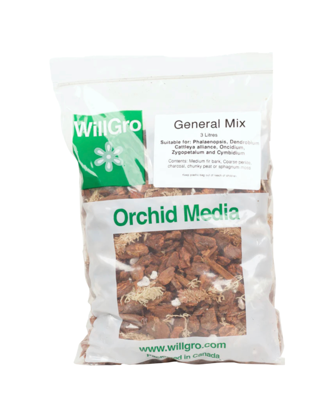 General Mix (Orchid Mix/ Good for Phalaenopsis) Willgro 3L | Botaniful